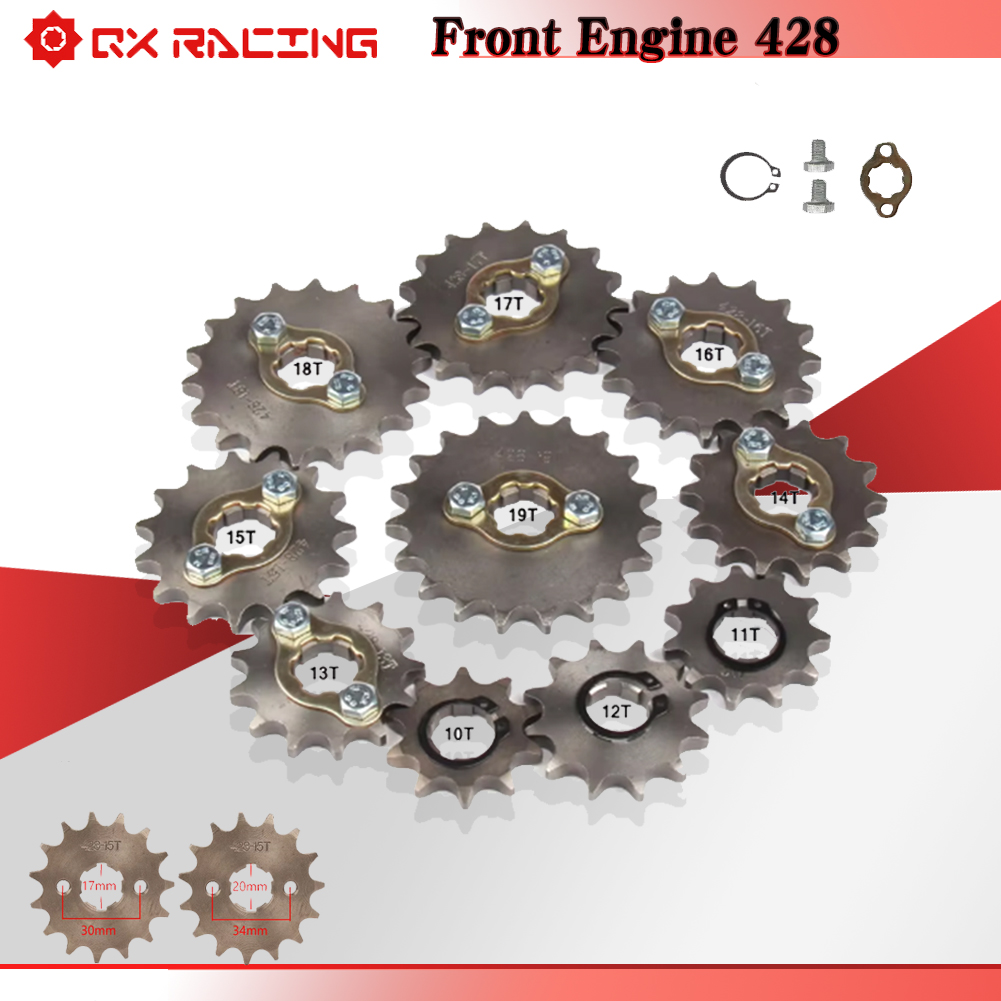 428 Chain - 17 20mm 10T-19T Vorne Motor Kettenrad