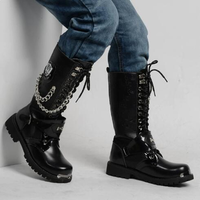 Herren Mode Motorradstiefel Ha – Steel Chain Bewertung und Preis